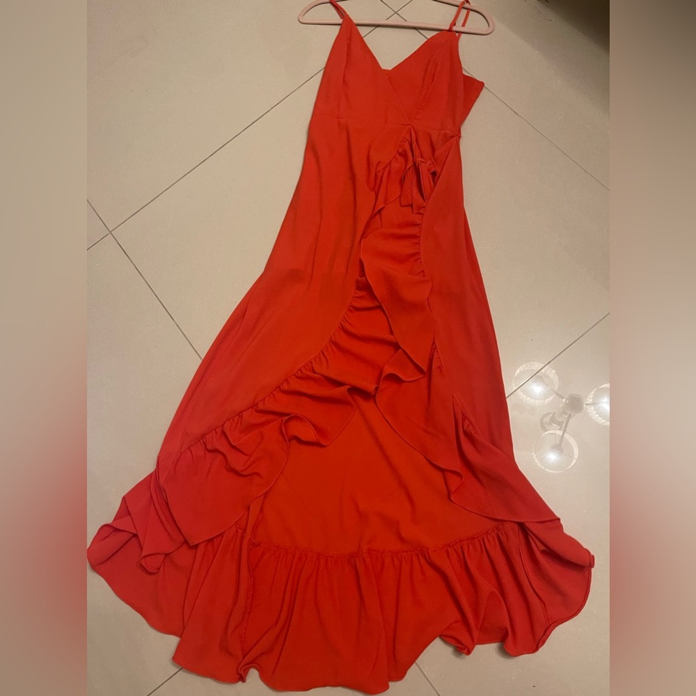 Red High-Low Romper